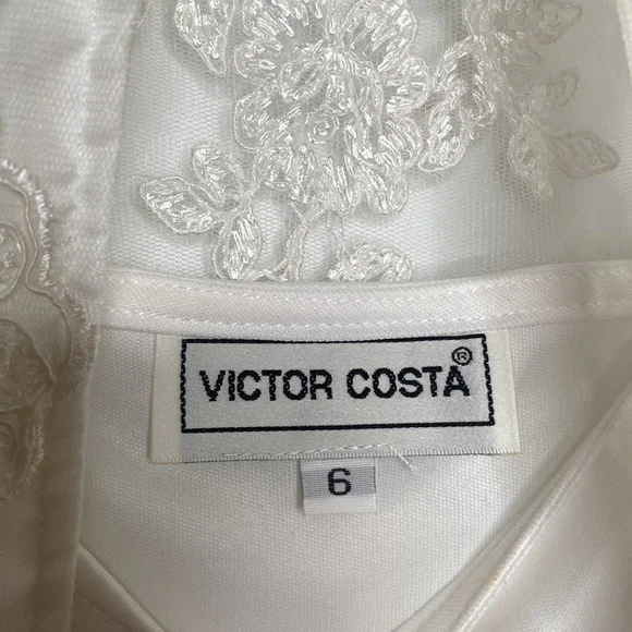 Victor Costa Women's Vintage White Lace Zip-Up Jacket/Tank Top Set size 6 - Picture 12 of 15